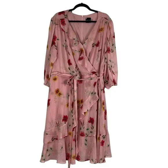 Maison Tara | Dresses | Maison Tara Pink Floral Dress Size 2w | Poshmark